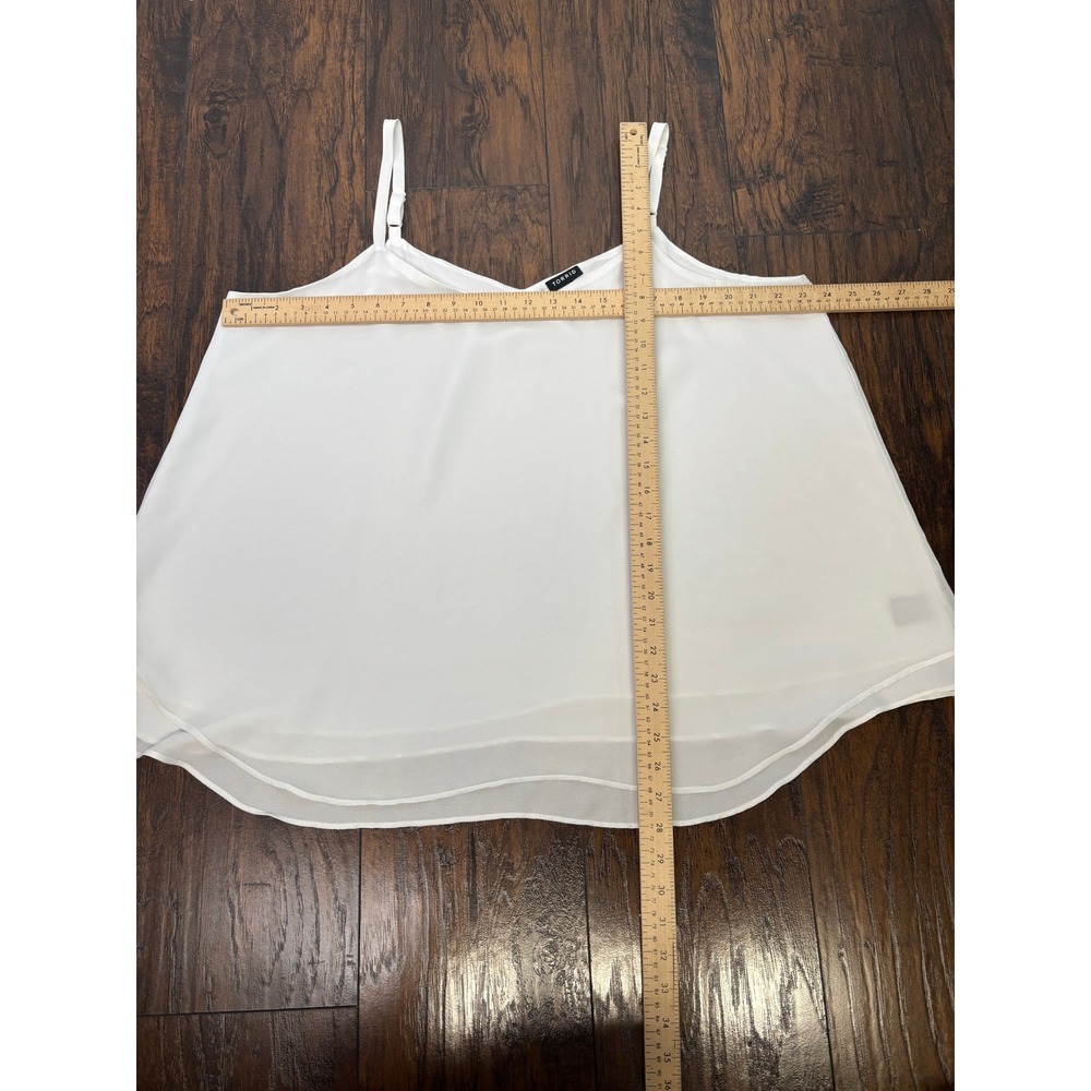 Torrid Camisole Size 1X White V-Neck Adjustable Strap Chiffon Tank Women - Picture 3 of 6